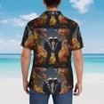thumbnail image 4 of Rateoe Romantic Flower Astronaut Couple Pattern Men’s Hawaiian Shirt – Short Sleeve Button-Down Tropical Beach Shirt, Lightweight & Breathable Casual Aloha Shirt with Pocket,XX-Large, 4 of 7