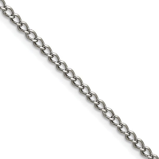 Kevin Jewelers Stainless Steel 3mm Curb Chain