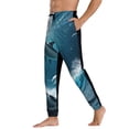 thumbnail image 3 of Kdxio Ice Blue Ocean Cute Dolphin A Pattern Joggers,Sweatpants for Men with Pockets-Small, 3 of 5