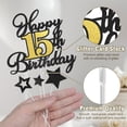 thumbnail image 3 of Decoración para tartas OfficCreative con motivo del 15 cumpleaños, negro y dorado, 3 of 7