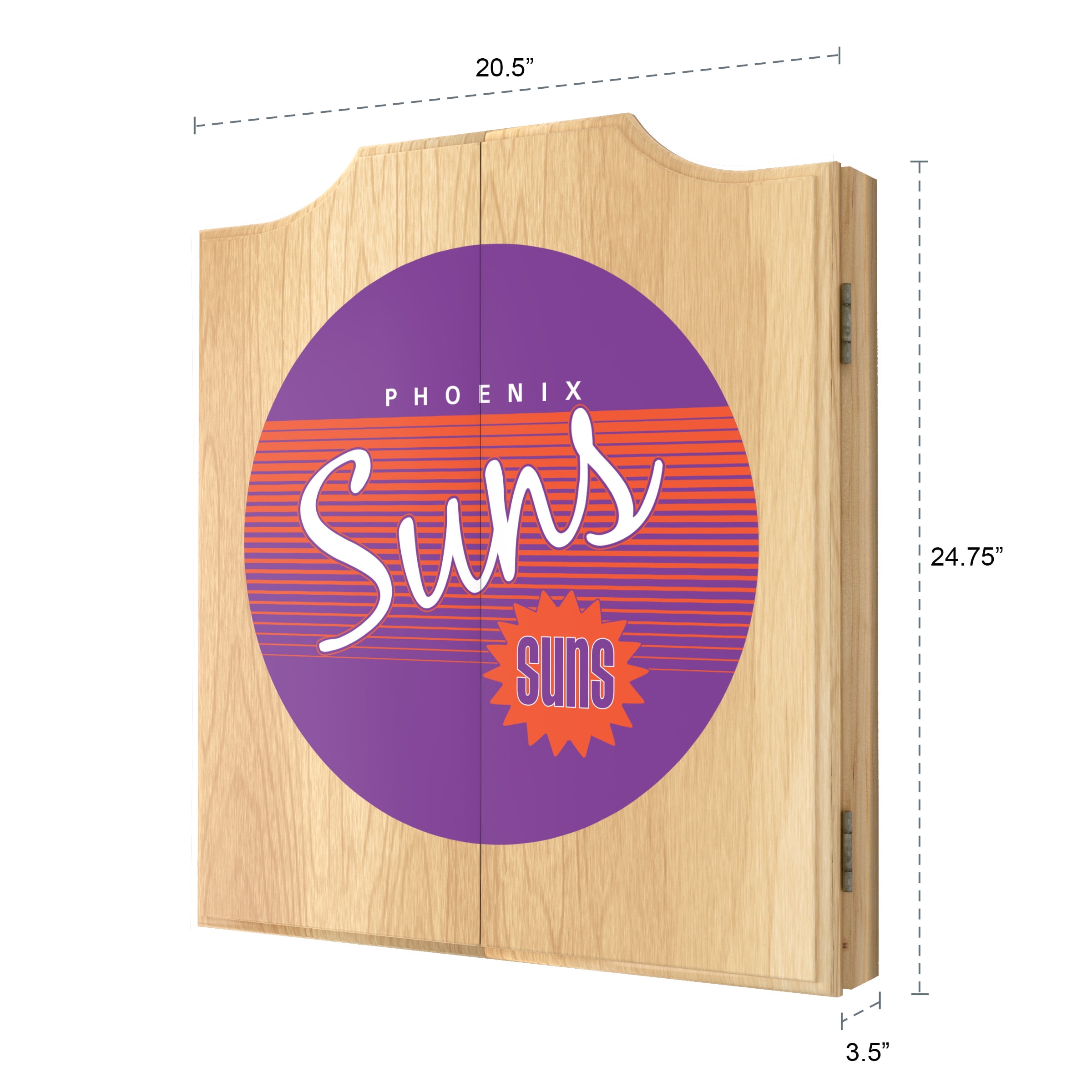Phoenix Suns Hardwood Classics Dart Board Cabinet Set with 6 Steel Tip Darts