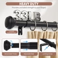 thumbnail image 2 of PHANCIR Curtain Rods for Windows 66"-120", 1" Heavy Duty Adjustable Black Curtain Rod with 3 Brackets for Bedroom, Living Room, 2 of 8