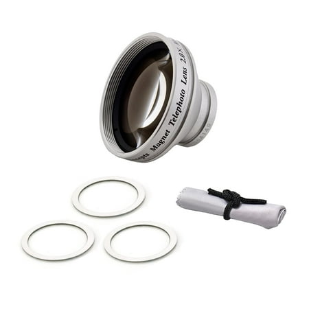 Kodak Zi8 2.0x Telephoto (Modification Style) Magnetic Lens + Cronies Micro-Fiber Cleaning Cloth