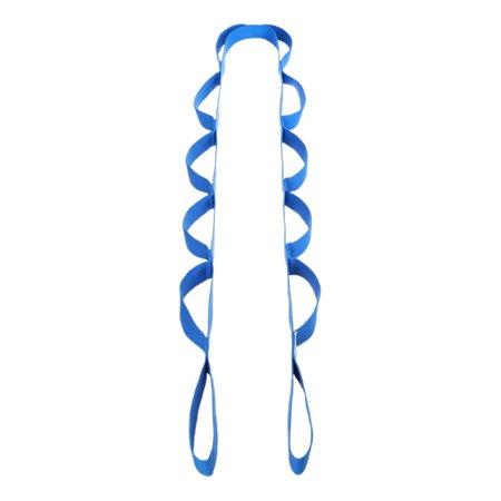 78 inch Yoga Strap Stretching Equipment Stretch Band Non Elastic 12 Loops Multi Loop Strap for Dance Gymnastics Exercise Workout Unisex Blue