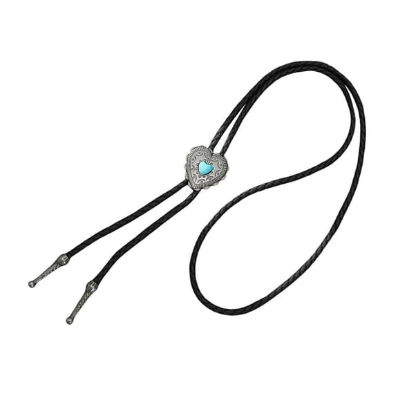 Aellinatey Unique Handmade Braided Bolo Tie Cowboy Necktie Bolo Tie Necklace Heart