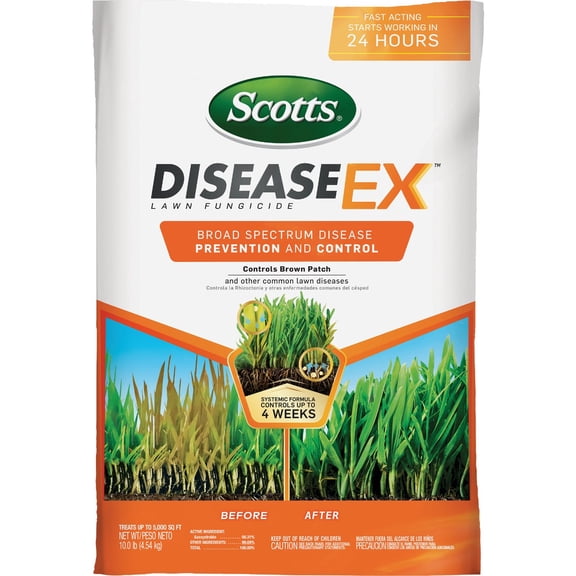 Scotts DiseaseEx Lawn Fungicide - Fungus Control, Fast Acting, Treats up to 5,000 sq. ft., 10 lb.