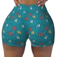 thumbnail image 2 of Balery Funny Cat Blue Pantalones cortos de entrenamiento estampados para mujer, sin costuras, ajustados, para gimnasio, yoga, correr, deportes, ejercicio activo, fitness.-XX-Large, 2 of 8