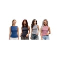 thumbnail image 3 of LMLYSoH Women's Striped Sleeveless Tops Boat Neck Slim Fit Summer Tanks Casual Horizontal Stripe Vest, 3 of 9