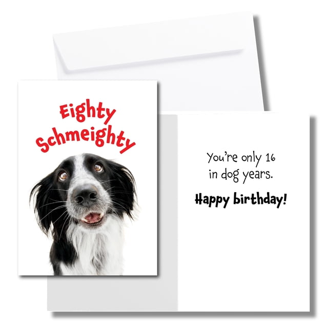 Tarjeta de cumpleaños Allynn's Eighty Schmeighty 80th Dog Lover