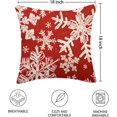 thumbnail image 4 of Red Christmas Pillow Covers 18x18 Inch Set of 2 Winter Snowflake Decorative Throw Pillows Farmhouse Holiday Christmas Decor Cushion Covers Linen for Home Living Room Bed Outdoor, 4 of 6
