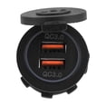 thumbnail image 3 of Dual QC3.0 Carga rápida Cargador USB Dual Toma de Corriente para 12/24V Coche Moto Barco coche Cargador Higoodz Accesorio de coche, 3 of 7