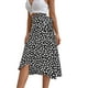 thumbnail image 3 of TRKIYQC Falda midi para mujer Estampado Cintura alta Volantes Dobladillo Irregular Suelta Faldas con cordones, Damas por debajo de la rodilla Partes inferiores divididas TRKIYQC moderno, 3 of 8