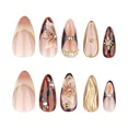 thumbnail image 4 of Handmade Press On Nails Almond Medium Long 3D Fake Nails with Charms style01, 4 of 5