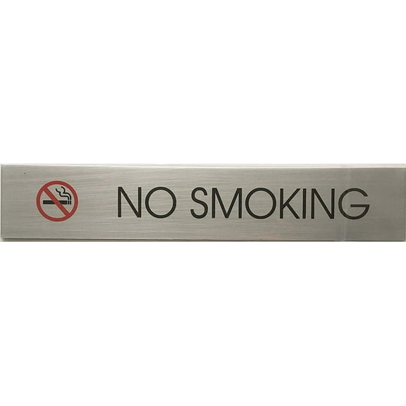 NO SMOKING SIGN BRUSHED ALUMINUM / BRUSH SILVER