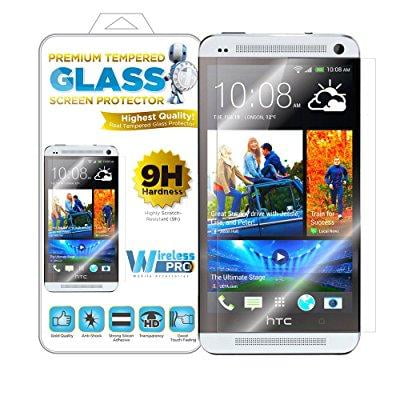 wireless pro real tempered glass premium high quality screen protector - 9h highly scratch resistant fingerprint resistant & anti-shock - the worlds best & easy to install - htc one (The Best Screen Protector)