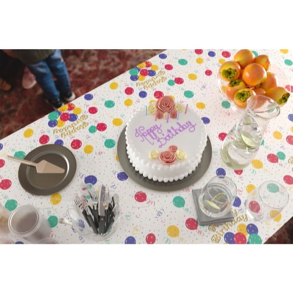 Exquisite Premium Birthday Party Tablecloth - Balloon Print Table Roll - 40" x 300 Ft.
