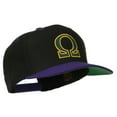 thumbnail image 5 of Greek Alphabet OMEGA Embroidered Cap - Black Purple OSFM, 5 of 5