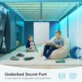 thumbnail image 5 of Wood Twin Loft Bed Frame with Stairs & LED Lights & 4-Tier Bookshelf, Low Loft Beds with Under-Bed Play Space, Toy Storage and Safety Guardrails, Gray, 5 of 10