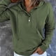 thumbnail image 4 of Sudadera Sudadera básica para mujer, ajuste holgado, algodón, estilo informal, manga larga, ropa de calle, traje Ygjytge Verde S para Mujer, 4 of 7