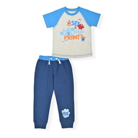 

Blue s Clues & You Toddler Boy Raglan T-Shirt & Jogger Pants Outfit Set 2-Piece (2T-5T)