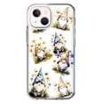 thumbnail image 1 of MUNDAZE Apple iPhone 13 Mini Shockproof Clear Hybrid Protective Phone Case Cute White Blue Daisies Gnomes Cover, 1 of 5