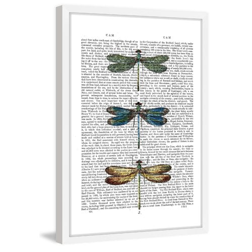 Marmont Hill "Dragonflies Print 1" Framed Painting Print
