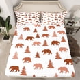 thumbnail image 2 of Manfei Woodland Animal Bear Queen Sheet Sets,Rustic Hunting Flat Sheet,White Brown Queen Fitted Sheet For Teens,Luxury Bedroom Decor,4 Pieces, 2 of 7
