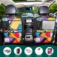 thumbnail image 5 of Abstract colorful geometric art 34 Pack Kick Mat Back Seat Protector With Storage Pockets, Universal Car Seat Back Organizer For Pets, Waterproof Backseat Protector For Most Car, 5 of 5