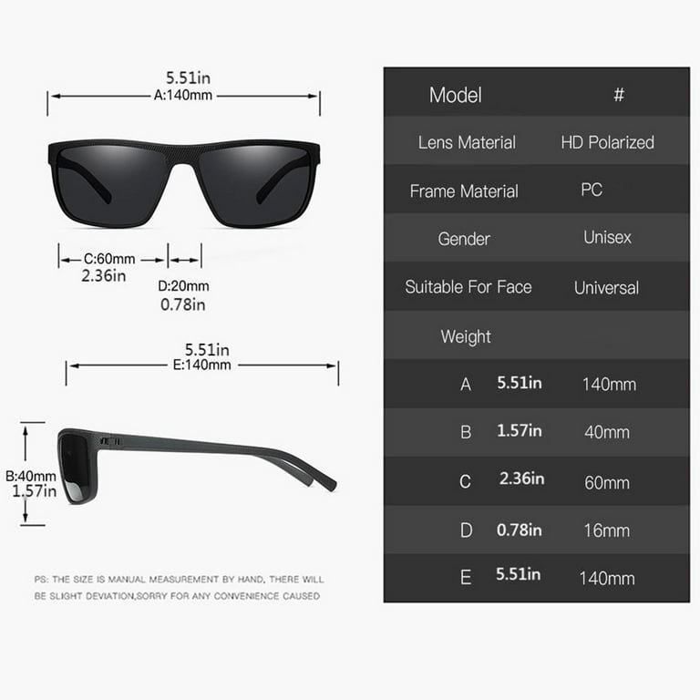 Polarized Sports Sunglasses For Men and Women, Vintage Rectangular Sun  Glasses With UV 400 Protection For Driving Cycling Fishing, Tea 