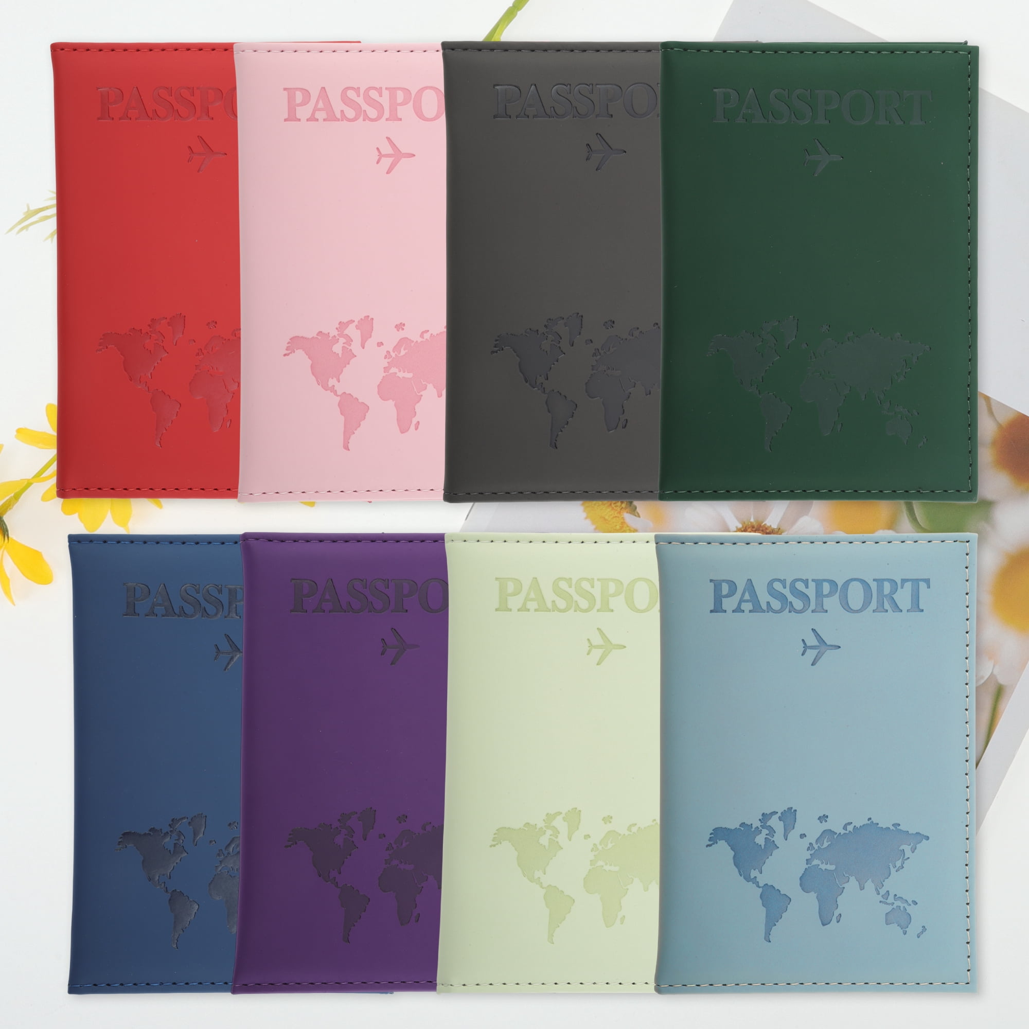 Unique Bargains Plain Weave Passport Holder 1 Pc Pink
