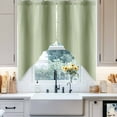 thumbnail image 4 of Sage Green Gradient Swag Valances for Windows 2 Pack Abstract Texture Modern Simple Swag Kitchen Curtains 36 Inches Long Rod Pocket Short Window Treatment for Kitchen Bathroom 36"x36", 4 of 8
