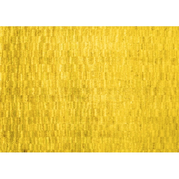 Ahgly Company Indoor Rectangle Abstract Yellow Contemporary Area Rugs, 2' x 3'