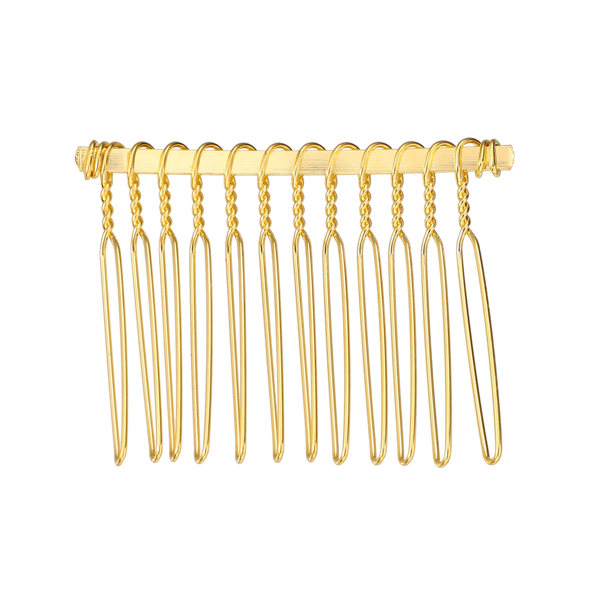 Unique Bargains No Slip Hair Side Combs Accessories 4 Pcs Metal Gold Tone