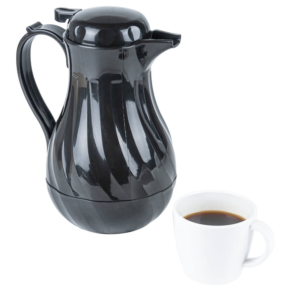 Restpresso 64 oz Black Thermal Coffee Carafe / Server - 8 3/4" x 6 1/4" x 11" - 1 count box