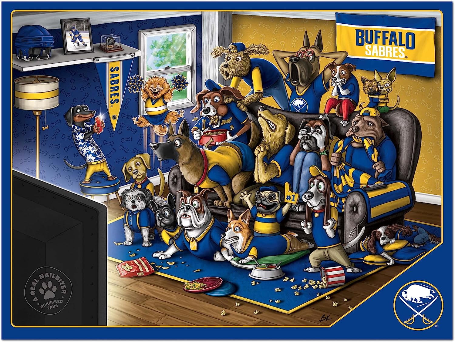 YouTheFan NHL Buffalo Sabres Purebred Fans Nailbiter Puzzle - 500 PC