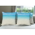 thumbnail image 6 of Ambesonne Tropical Throw Pillow Cover 4 Pack, Carribean Sea Beach, 20", Cream Navy, 6 of 7