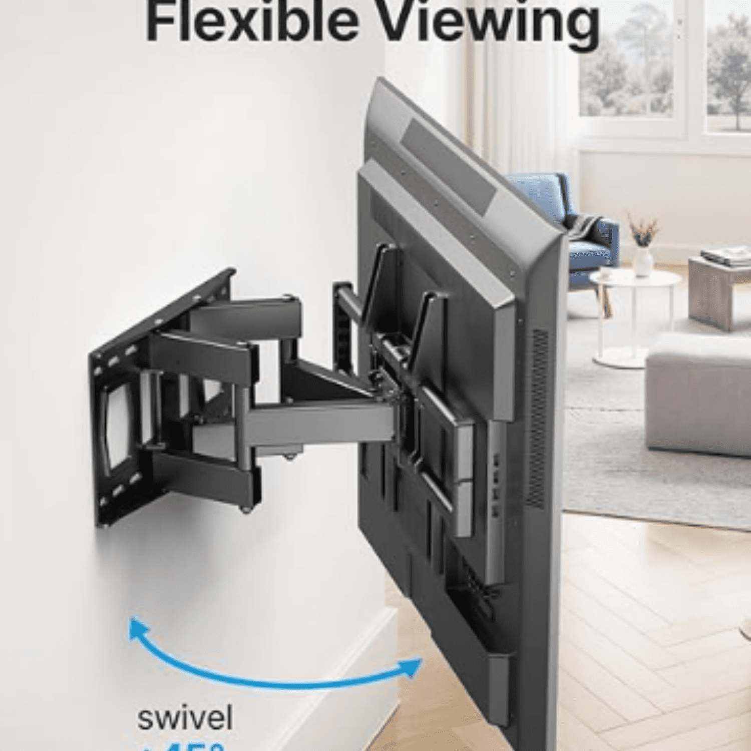Full Motion TV Wall Mount for 37-85 Inch TVs Mounts Up to 132lbs, Fit 16" Wood Stud, Max VESA 600x400mm, Swivel and Tilt Articulating Wall Mount TV Bracket,Fit Most 55+ 65 70 75 inch TVs