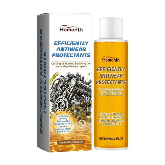 2 Pcs High Efficiency Engine Wear Protectant - Friction Reducer, Oil Additive for Noise & Shaking Reduction, 100ml, Gas & Diesel Engine Safe, Anti-Wear Formula for Smooth Performance & Fuel