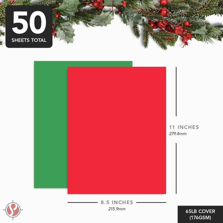  Colarr 300 Pcs Christmas Cardstock Red Green Holiday