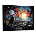 thumbnail image 2 of Designart "Cosmic Rails An modern Train I" Transportation Floater Framed Canvas Wall Art, 2 of 7