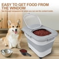 thumbnail image 4 of TIOVERY Dog Food Storage Container, 10-20lbs Collapsible Cat Food Containers with Airtight Clear Flip-top，Rolling Wheel and Pet Food Scoop, Pet Food Storage Container Bin for Dog Cat Bird Pets (Grey), 4 of 7