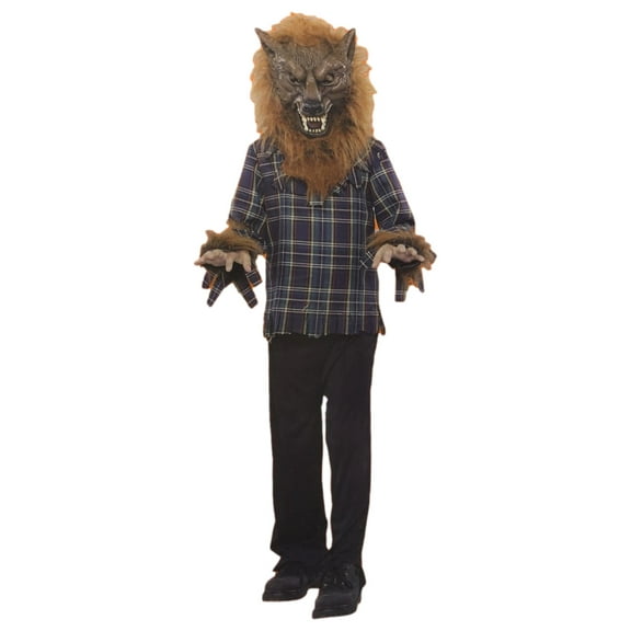 Boys Werewolf Halloween Costume Wolf Mask & Shirt Set Medium (7-8)