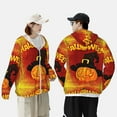 thumbnail image 6 of Daiia Halloween Pumpkin UPF 50+ Sun Protection Hoodie Jacket Lightweight Long Sleeve Sun Shirt for Women Men with Pocket Hiking Outdoor-Small, 6 of 9