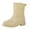 Beige, variant on Women's Mid Calf Rain Boots Waterproof Fashion Garden Shoes Anti-slipping Soft Outsole Lightweight Rainboots Comfortable Insole Light Rain Shoes