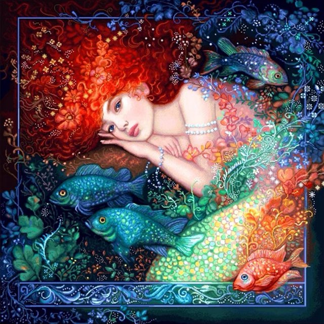 Wdftyju Mermaid DIY Zero Base Paint por Kits de números Kill Time Picture Coloring Kits Wdftyju 6ge5dv3mg4ns5ul0