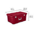 thumbnail image 4 of Sterilite Large Footlocker, Heavy Duty Plastic Storage Bin, with Handle and Wheels, Lockable, Red, 4 of 4