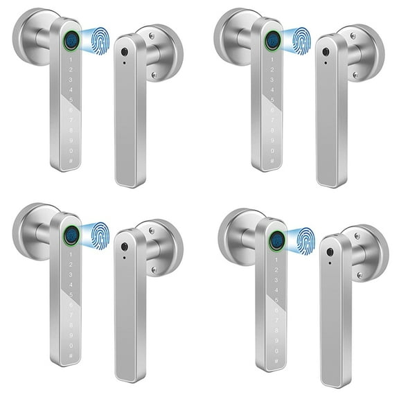 4X Smart Door Lock Keyless Entry Door Lock Keypad Door Lock with Handle, Fingerprint Door Lock with Tuya APP WiFi
