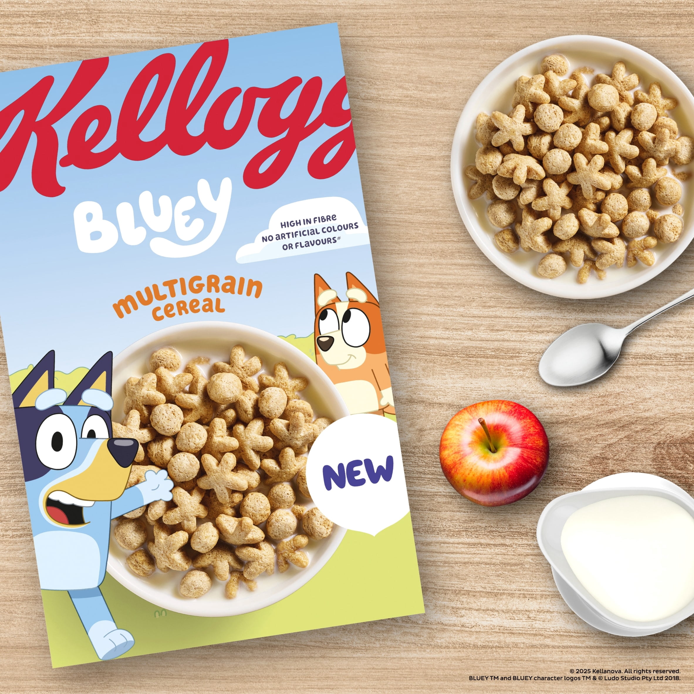 Kellogg's Bluey Multigrain Shapes Breakfast Cereal 350g, Imported from Britain
