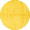 thumbnail image 1 of Ahgly Company Machine Washable Indoor Round Solid Yellow Modern Area Rugs, 3' Round, 1 of 4
