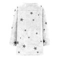 thumbnail image 5 of Women's Mid-Length Star Print Pullover, Double-Sided Fleece Hoodie, Loose Fit Round Neck Sweatshirt, Cozy Plush Long Sleeve Top, Kangaroo Pocket Casual Loungewear White XXL, 5 of 6